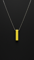 Signal Yellow Enamel Bar Pendant Necklace
