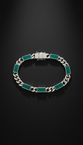 Metro Teal Accent Curb Chain Bracelet