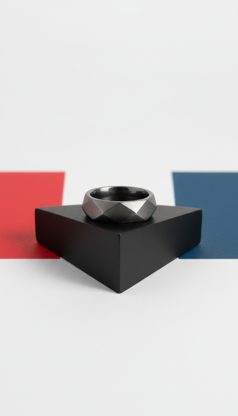 Apex Facet Steel Ring